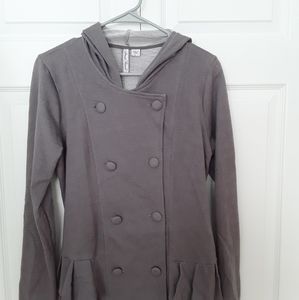 Hooded button up thin shirt/jacket